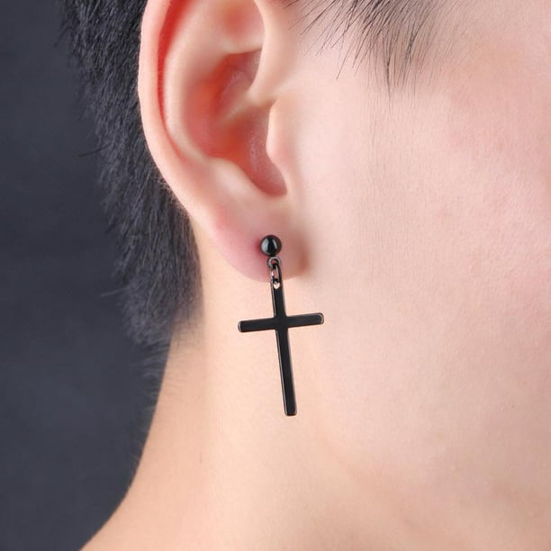 Piercing Aretes De Cruz Largos Para Mujer Pendientes Colgantes De