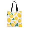 thumbnail image 1 of NUDECOR Sac Fourre-Tout en Toile Motif Tranche de Citron Coloré Jaune Beauté Fraîche Agrumes Mignon Sac à Provisions Réutilisable, 1 of 1