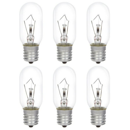 Simba Lighting Incandescent Appliance Light Bulb T8 40W E17 Intermediate Base, 120V 2700K, 6-Pack