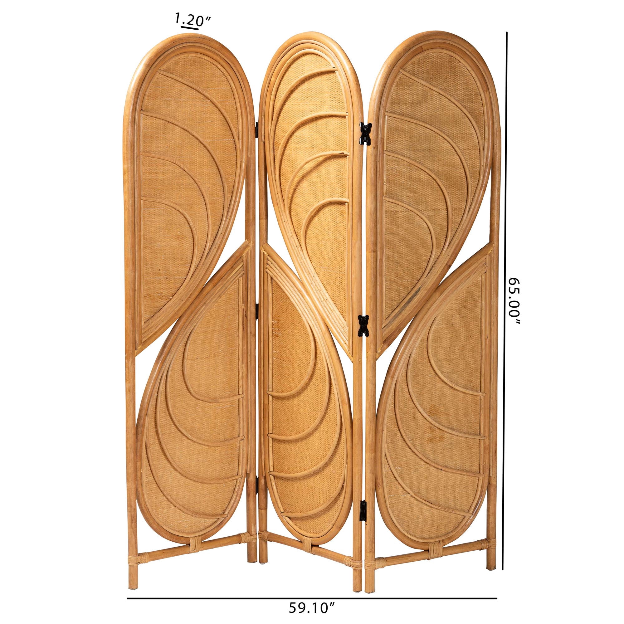 bali & pari Kiyoko Boho Room Divider, Light Honey