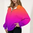 thumbnail image 3 of ZUKMRJPC Women's Half Zip Sweatshirt Long Sleeve Lapel Gradient Color Lightweight Casual Pullover Fall Winter Warm Comfy Fleece Lined Tops, 3 of 5