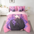 thumbnail image 2 of Feelyou Japanese Anime Girl Bedding Comforter Set 7pcs, Kawaii Princess Full Bedding Set, 2 of 8