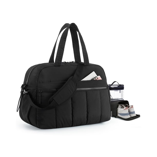 Bolsa de viaje BAGSMART, ligera, de mano, de fin de semana, color negro
