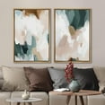 thumbnail image 3 of IDEA4WALL Framed Canvas Print Wall Art Watercolor Pastel White Blue Pattern Abstract Illustrations Modern Art Decor Bohemian Colorful Chic for Living Room, Bedroom, Office -, 3 of 5