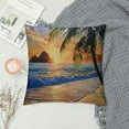 thumbnail image 2 of Orinice Palm Tree Sunset Beach Graphic Decorative Cushion Throw Pillow Cover 22x22in, 2 of 5