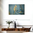 thumbnail image 3 of Elephant Stock Abstract Gold Blue Beach Wall Art - Horizontal Canvas Wall Art - Living Room Wall Decor - Abstract Canvas - Blue And Gold Decor - 30" x 20", 3 of 8