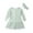 Green, variant on Toddler Girl Clothes under $5 Long Sleeved Solid Color Button Round Neck Girls' Casual Hairband Dress Two-piece Set