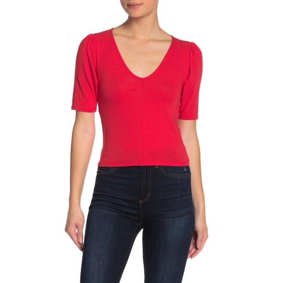 HIATUS NORDSTROM V-Neck Puff Sleeve Top size XL