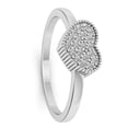thumbnail image 3 of Delicate Heart Ring, Micro Pave Set Diamond Engagement Ring, Bead Set Mount Diamond Ring, Women's Wedding Anniversary Ring, 14K White Gold Plated, 1.7 Ct Simulated Diamond, Ring For Loved Ones, 3 of 4