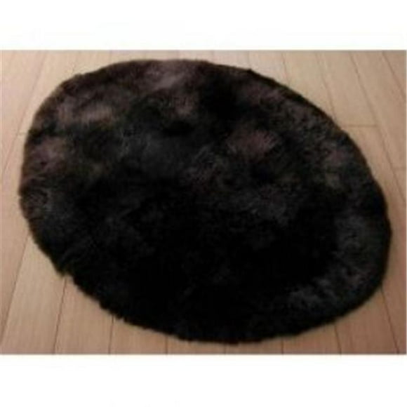 G.L. Bowron 7772-005-000 Longwool Area MROLWO Hand Crafted Black Oval 5.0x8.0 Sheepskin