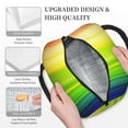 thumbnail image 6 of YFYANG Portable Waterproof Insulated Lunch Bag, Rainbow Line Texture Reusable Cooler Bag / Picnic Bag for Adults Teens, 6 of 9