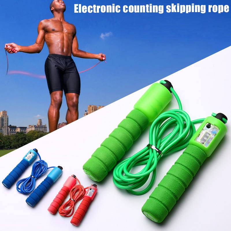 Electronic Counting Skipping Rope Adjustable Fast Speed Gym Fitness Jump Rope 