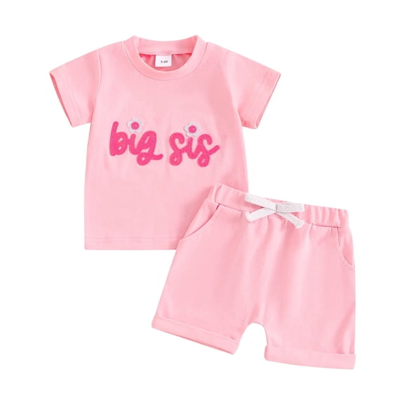 TOWED22 Baby Girl Summer Outfits 2Pcs Clothes Bow Knot T-Shirt and Elastic Waist Shorts 6 9 12 Months(Red,18-24 M)