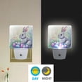 thumbnail image 2 of WOBOGO Easter Blue Bunny LED Night Light 2 Pcs Set 0.5 Watt Wall Plug in Dusk to Dawn Automatic Switch Soft White Light, 2 of 7