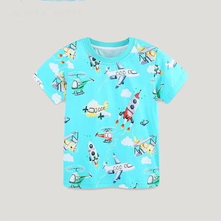 KDFJPTH Kids T Shirts Graphic Summer Boys Girls Short Sleeve Cartoon Prints Tops Clothes Tshits