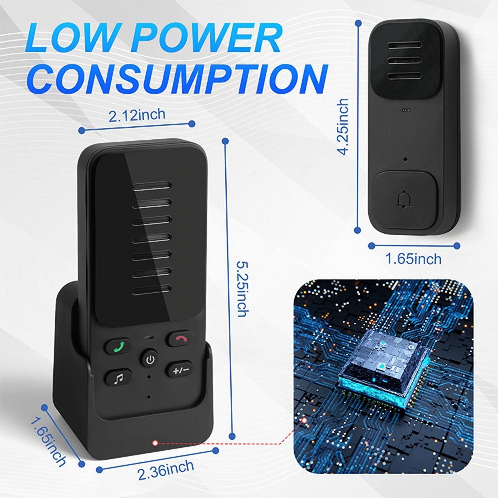 Wireless Intelligent Intercom Doorbell Household Two-Way Audio Long Distance Elderly One Button Pager with 6 Ringtones