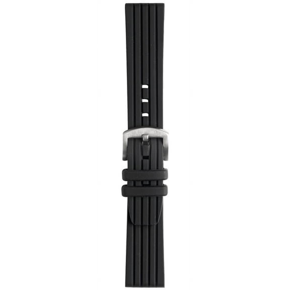 Morellato Brenta Rubber Watch Strap - Black - 20mm - Satin-finish Stainless Steel Buckle - RUBBER Collection