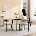 thumbnail image 2 of Black Leg Boucle Dining Chairs, Set of 2 / Beautiful Design for Dining Space, 2 of 6