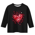 thumbnail image 4 of T-shirt Décontracté pour Enfants de la Saint-Valentin à Motif Imprimé en Forme de Cœur Manches Trois-Quarts Col Rond, 4 of 4