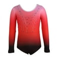 thumbnail image 6 of Patterned gradient body suit long-sleeved diamond ballet gymnastics clothes exercise clothes dance clothes, 6 of 6