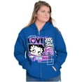 thumbnail image 3 of Kanji Style Betty Boop Love XOXO Women Plus Size Zipper Hoodie Brisco Brands 4X, 3 of 5