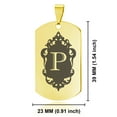 thumbnail image 2 of Stainless Steel Alphabet Letter P initial Dog Tag Pendant Necklace, 2 of 3