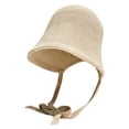 thumbnail image 2 of Helii Women's Knitted Bucket Hat – Crochet Fisherman Hat with Chin Strap Tie, Hollow Out Breathable Sun Hat for Women, Foldable Lightweight Beach Cap for Summer Travel Beige,One Size, 2 of 3