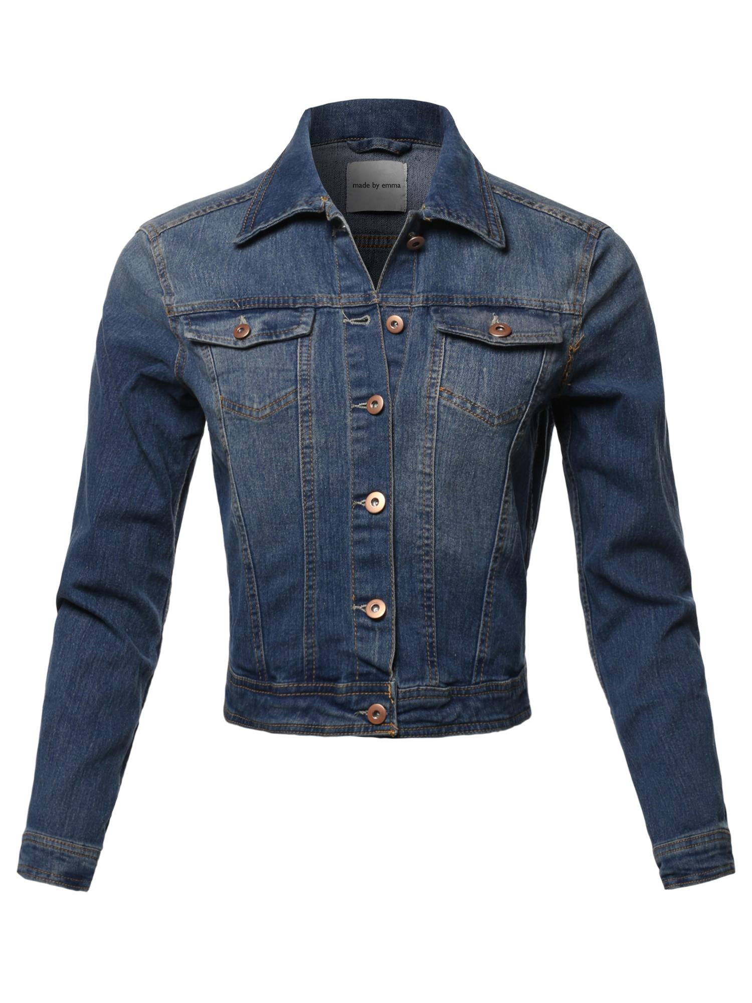 denim jacket gold buttons