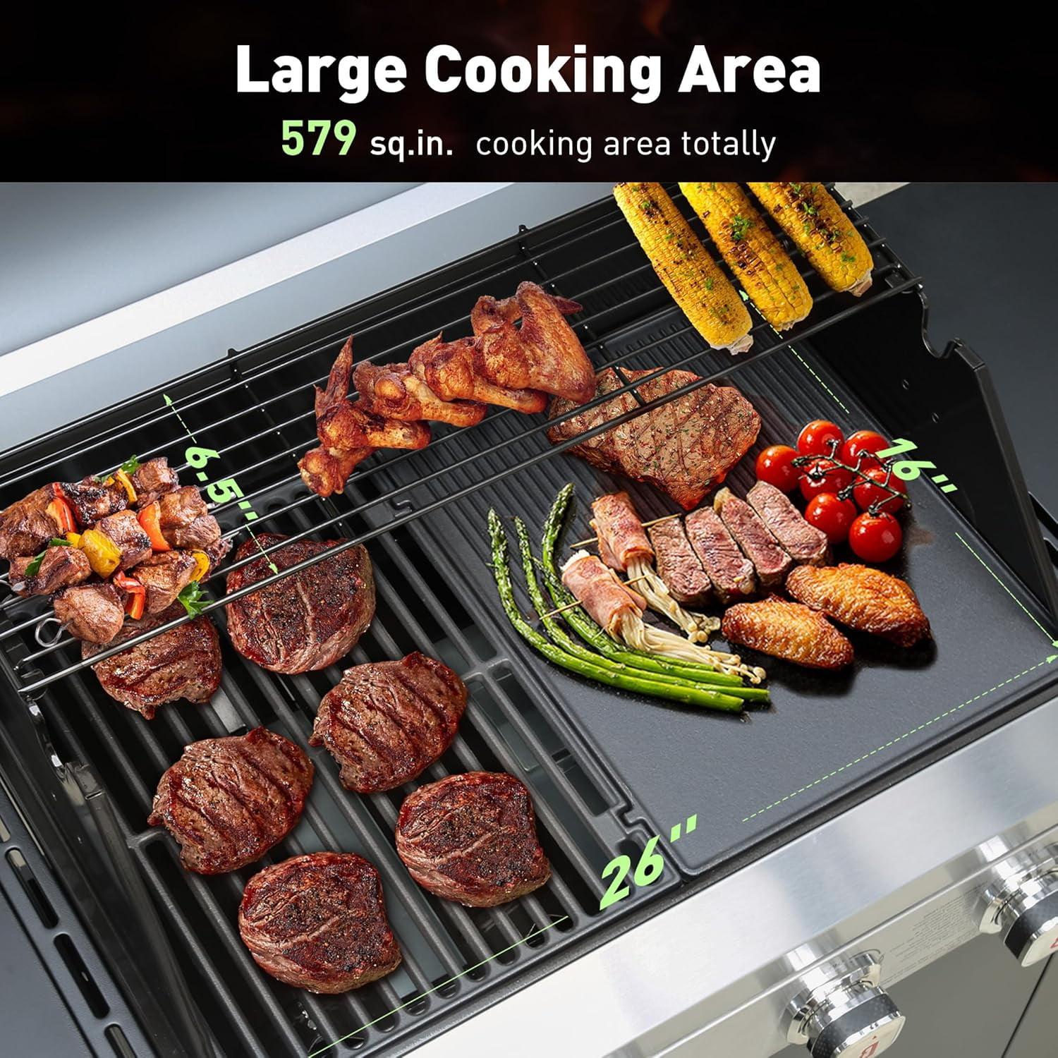 Brand Man 4-Burner Outdoor Gas Kitchen Grill Island with Side Burner, BBQ Station with Storage Cabinets and Fold-out Prep Table, LPG/NG Convertible