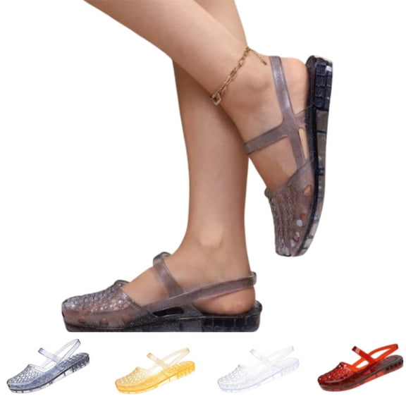 Women’s Jelly Sandals Breathable Mesh Slip On Lightweight Casual Summer Garden Beach Shoes,Navy 36