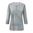 thumbnail image 4 of fartey T-Shirt Tunique à Manches 3/4 pour Femme Grande Taille, Tendance, à Imprimé Floral, Chandail à Enfiler, Hauts Décontractés à Col Rond, T-Shirts Doux et Confortables, Blouses de Plage Mode, Haut, P-4TG, 4 of 5