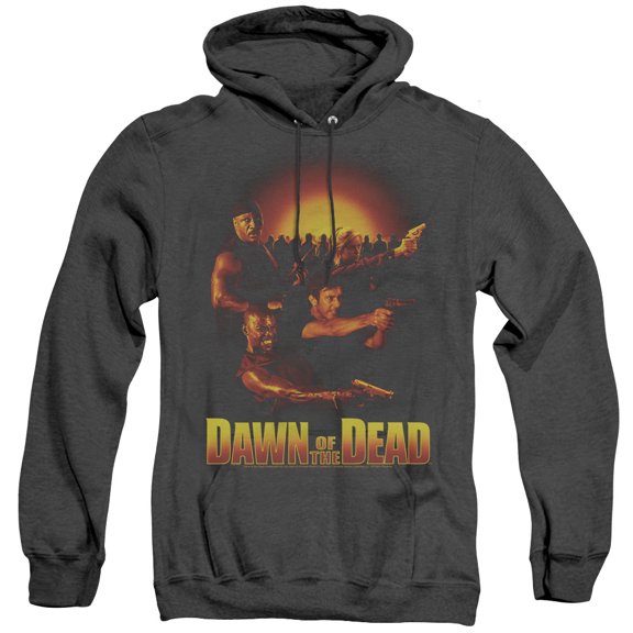 Dawn Of The Dead Dawn Collage Adult Heather Hoodie Sweatshirt Black