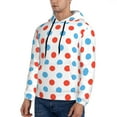 thumbnail image 3 of Wukai Red Blue Polka Dots Print Men Hoodies Fleece Sweatshirts Long Sleeve Sweaters Pullover Fall Outfits Winter Clothes-X-Large, 3 of 7