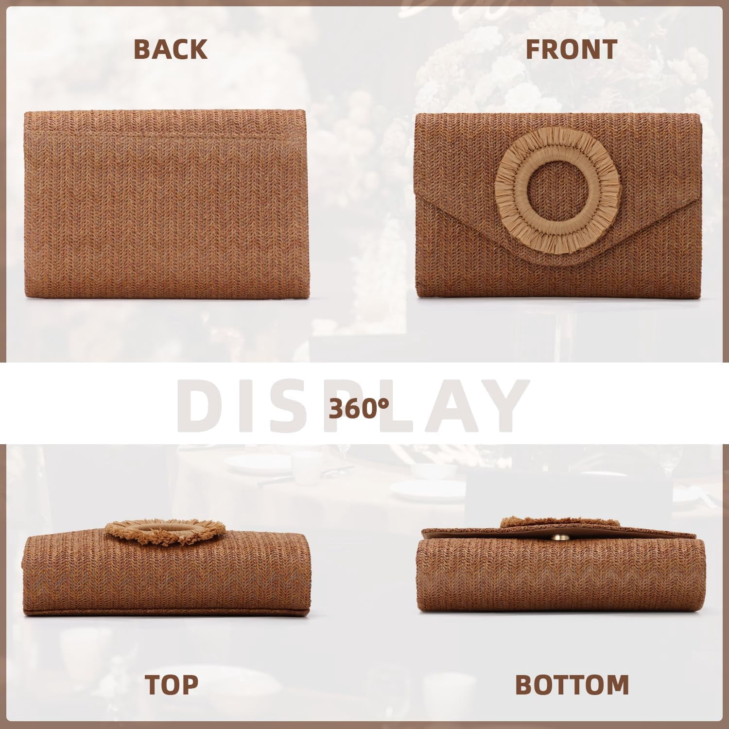 Straw Clutch Purse Rattan Summer Woven Beach Handbags for Women Wedding Vacation Travel Party 2025