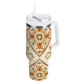 thumbnail image 2 of Victoria Bohemian Retro Floral 40 oz Tumbler Insulated&nbsp;Travel Mug Leak Proof Water Bottles Glasses Fits in Car Cup Holder, 2 of 8