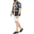 thumbnail image 2 of LA LEELA Men's Hawaiian Shirts Short Sleeve Button Down Shirt Mens Vacation Shirts Summer Beach Casual Tropical Shirts for Men Funny XL Starlight, Black, 2 of 6