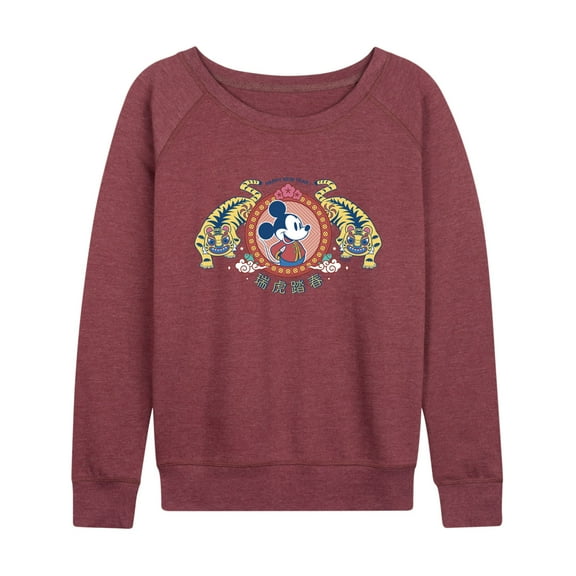 Mickey & Friends - Happy New Year Mickey - Women's Lightweight French Terry Long Sleeve Shirt