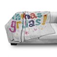 thumbnail image 3 of Mexican Soft Flannel Fleece Throw Blanket, Spanish Thank You Words with Cartoon Style Hearts Diamonds Flowers Artwork, Cozy Plush for Indoor and Outdoor Use, 70" x 90", Multicolor, by Ambesonne, 3 of 6