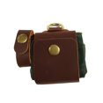 thumbnail image 2 of sweethay Riñonera portátil de gran capacidad, bolsa plegable de lona de cuero Vintage, bolsillo para escalada, senderismo, paquete de frutas Escalada Verde, 2 of 6