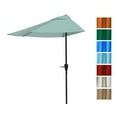 thumbnail image 6 of Pure Garden 9ft Half Umbrella for Balcony, Porch, or Deck, Dusty Green, 6 of 7