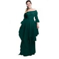 thumbnail image 3 of Turilly Womens Medieval Retro Style Dresses Women's Long Sleeve Neck Dress Floor Length Dress Plus Size Dress, 3 of 5