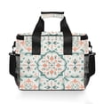 thumbnail image 7 of FORMRS Insulated Cooler Bag 24 Cans Capacity Soft Leakproof Lunch Box with Side Pockets, Green Geometric Pattern, 7 of 7