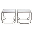 thumbnail image 2 of Arzon Coffee Table Set (2-Piece) Bronze Coffee Table, Modern Style, Mirror Glass square shape tabletop, MDF, Indoor Living, 2 of 5