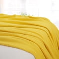thumbnail image 6 of PiccoCasa 100% Cotton Soft Knitted Throw Solid Blanket for Couch Sofa Bedroom, Yellow 71"x79", 6 of 8