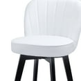 thumbnail image 3 of MINCETA Counter Stools,26" 360 Free Swivel Vertical Line Modern Upholstered Counter Height Bar Stools,Set of 2,PU in White, 3 of 10
