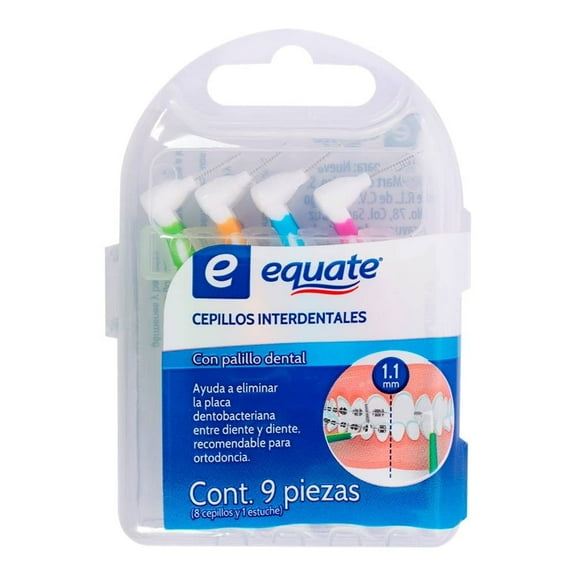 Cepillos interdentales Equate con palillo 8 piezas + 1 estuche