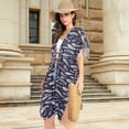 thumbnail image 4 of Beach Vacation Clothes Kimono Cardigan Loose Swimsuit Cover Up for Women Flock Of Swimming Fish S, 4 of 6