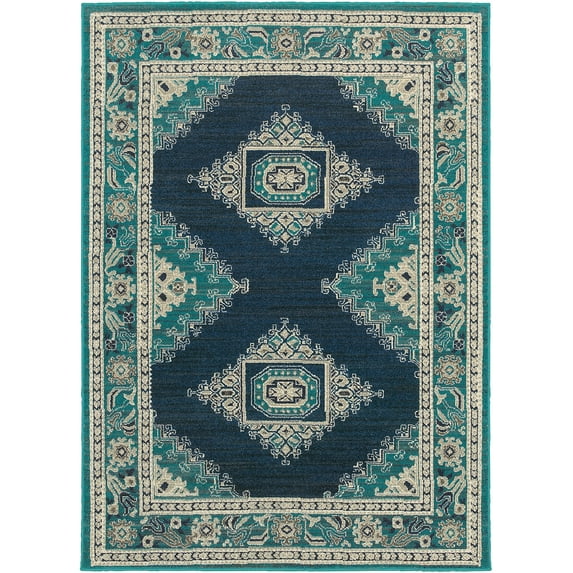 Sphinx Area Rugs: Highlands 6658A Blue Diamond Floral Contemporary Carpet