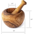 thumbnail image 5 of Forest Decor Olivewood Mortar and Pestle Set - Premium Wood Herb and Spice Grinder - Essential Kitchen Accessories for Fast & Efficient Herb Grinding - Wooden Chopper and Crusher - Smooth Small, 5 of 7