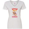 thumbnail image 3 of Inktastic Corgi Dog Lover Gift Women's V-Neck T-Shirt, 3 of 5